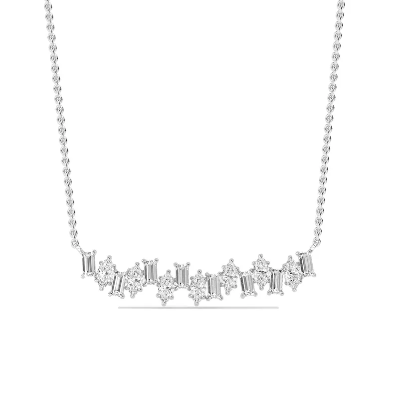 Cadence Mixed-Cut Lab-Grown Diamond Pendant in white gold — view 1