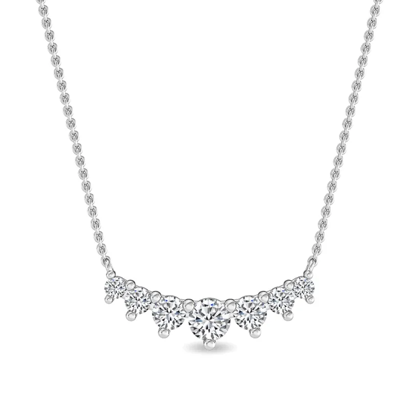 Serenity Round Lab-Grown Diamond Pendant in white gold — view 1