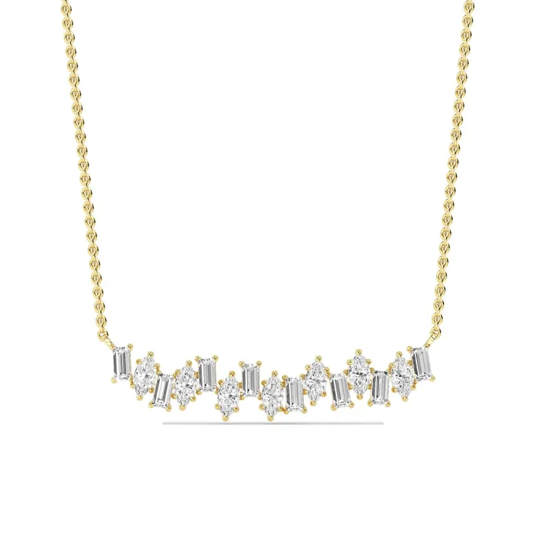 Cadence Mixed-Cut Lab-Grown Diamond Pendant in yellow gold — view 1