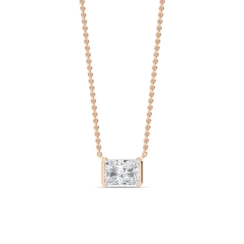 Essence Emerald Lab-Grown Diamond Pendant in rose gold — view 1
