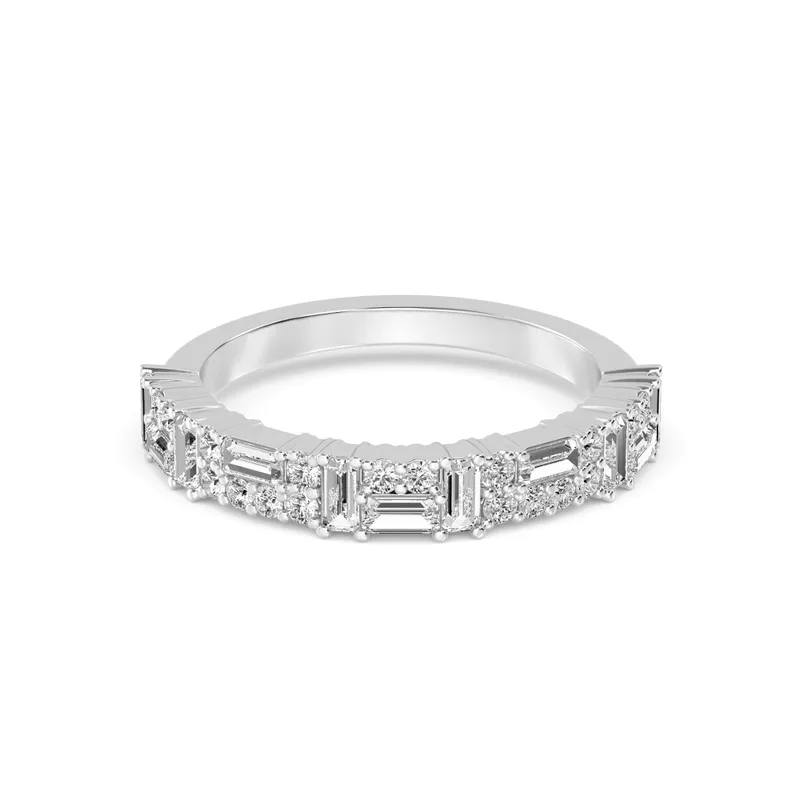 Sylvie Mixed-Cut Lab-Grown Diamond Ring in white gold — view 1
