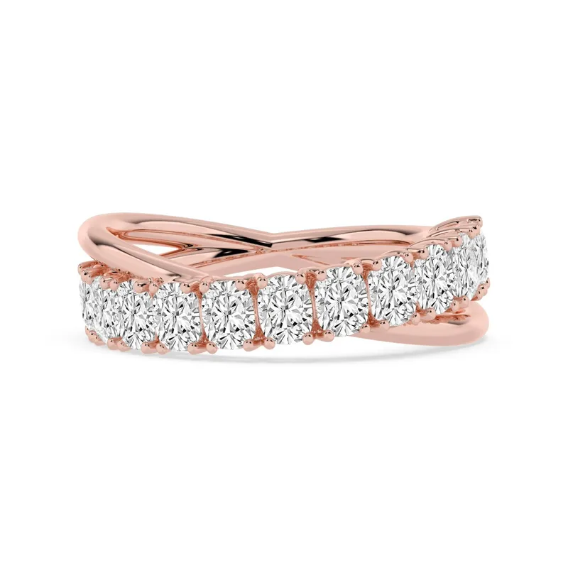 Odette Long Cushion Lab-Grown Diamond Ring in rose gold — view 1