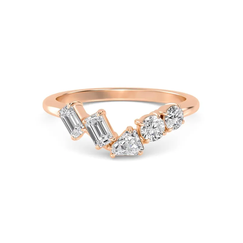 Fleur Mixed-Cut Lab-Grown Diamond Ring in rose gold — view 1