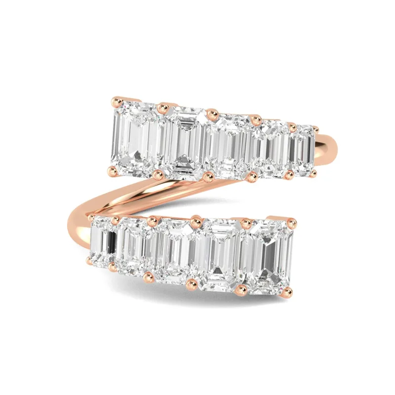 Cressida Emerald Lab-Grown Diamond Ring in rose gold — view 1