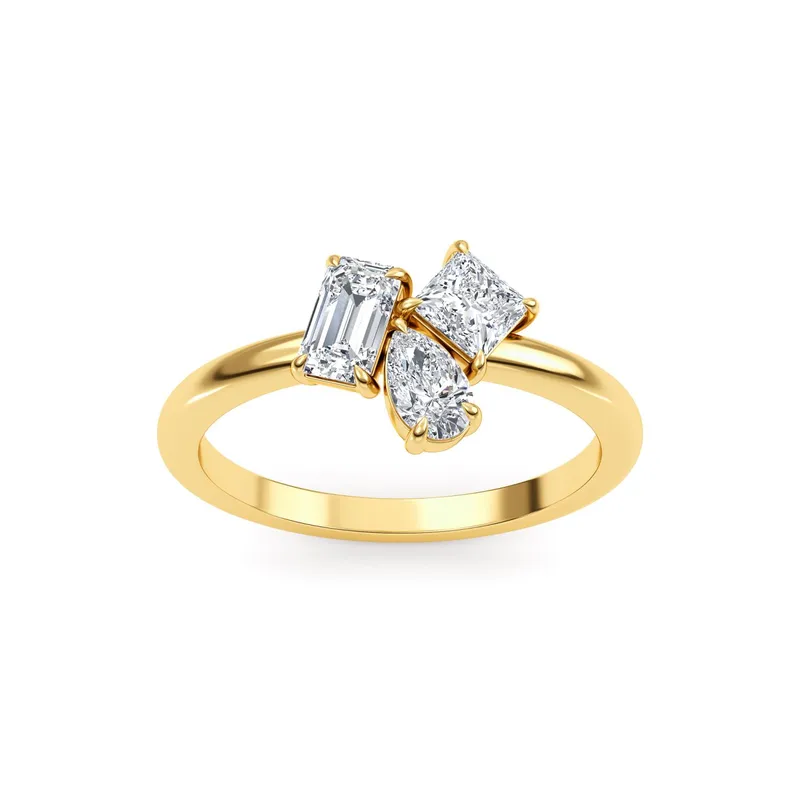 Mirelle Mixed-Cut Lab-Grown Diamond Ring in yellow gold — view 1