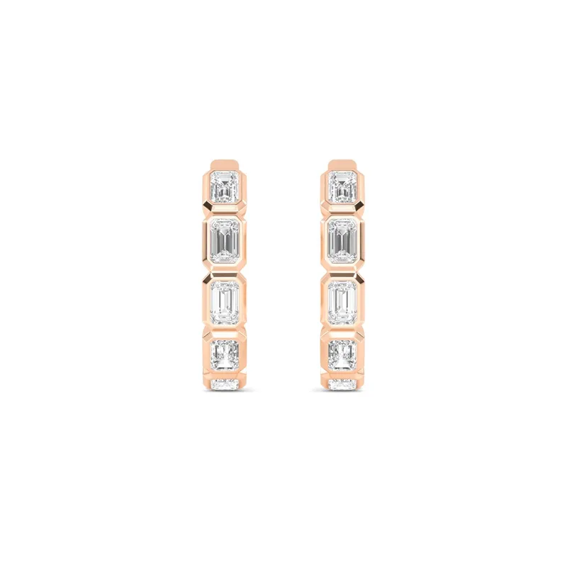 Belle Radiant Lab-Grown Diamond Earrings in rose gold — view 1