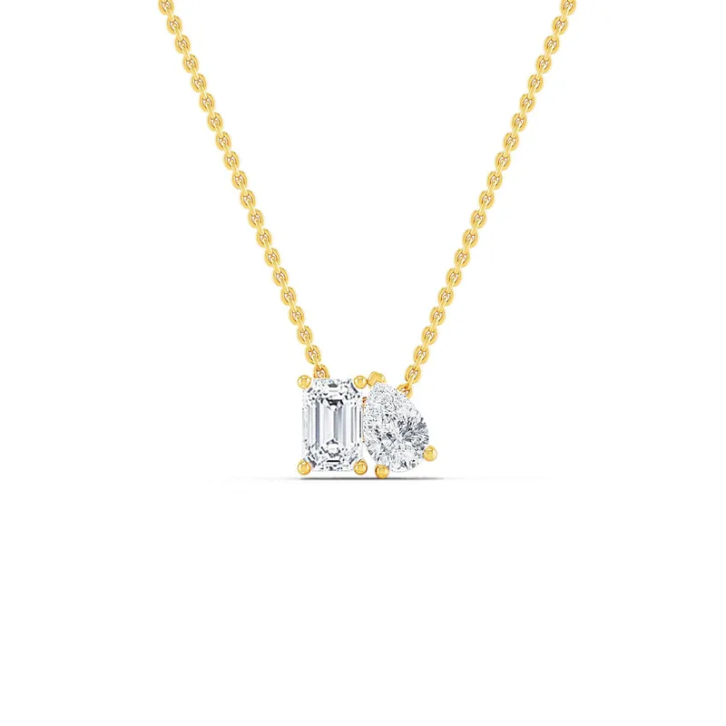 Poise Mixed-Cut Lab-Grown Diamond Pendant in yellow gold — view 1