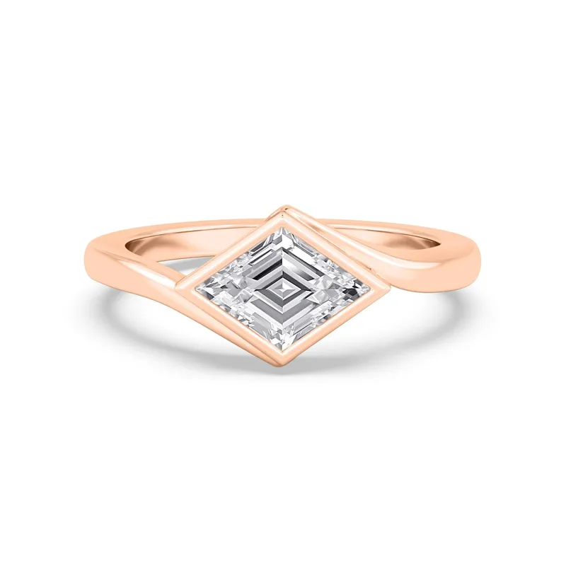 Aurelia Lozenge Lab-Grown Diamond Ring in rose gold — view 1