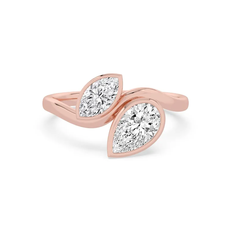 Liana Mixed-Cut Lab-Grown Diamond Ring in rose gold — view 1