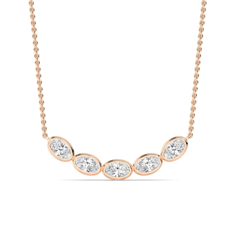 Lucent Oval Lab-Grown Diamond Pendant in rose gold — view 1