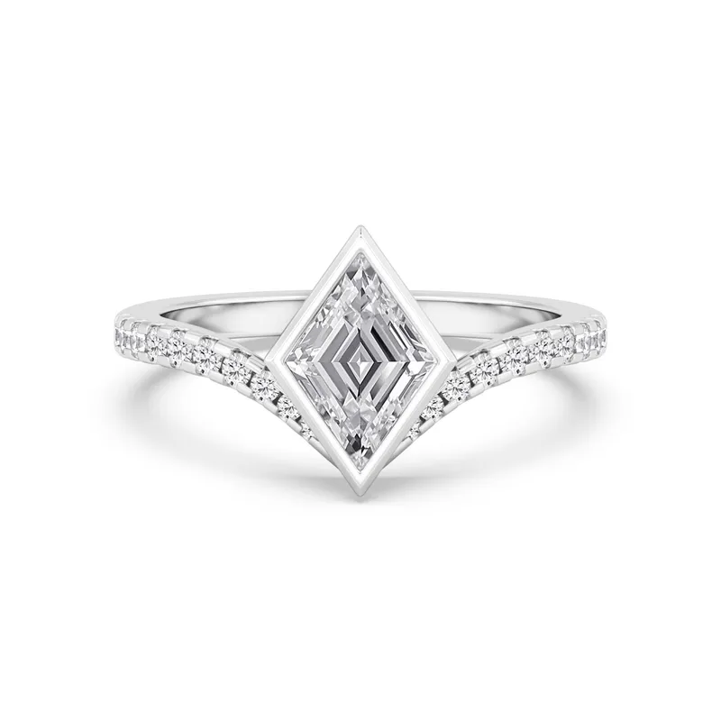 Amara Lozenge Lab-Grown Diamond Ring in white gold — view 1