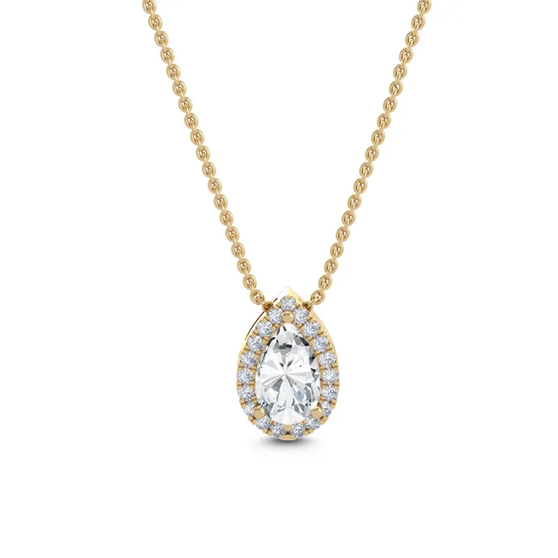 Dewdrop Mixed-Cut Lab-Grown Diamond Pendant in yellow gold — view 1