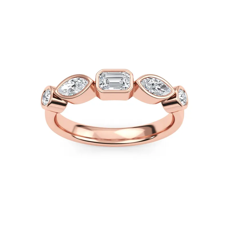 Mila Mixed-Cut Lab-Grown Diamond Ring in rose gold — view 1