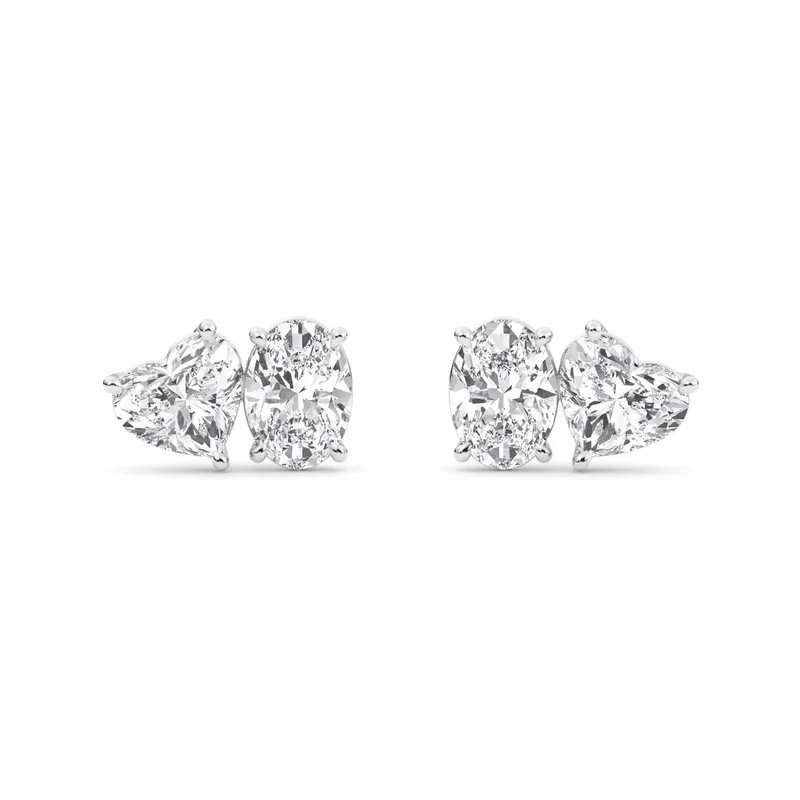 Adora Mixed-Cut Lab-Grown Diamond Earrings in 18kt white gold — view 1