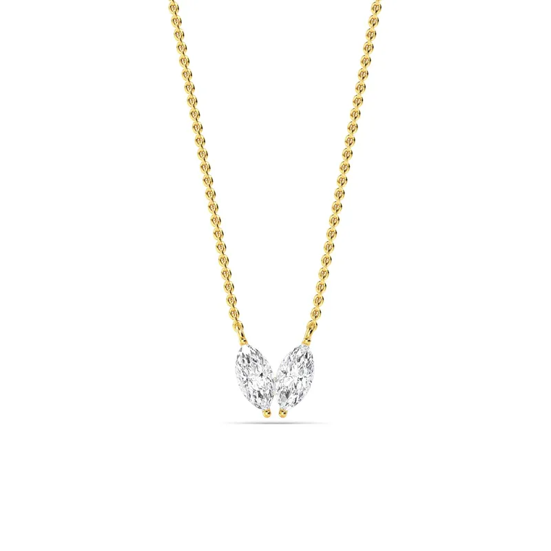 Harmony Marquise Lab-Grown Diamond Pendant in yellow gold — view 1