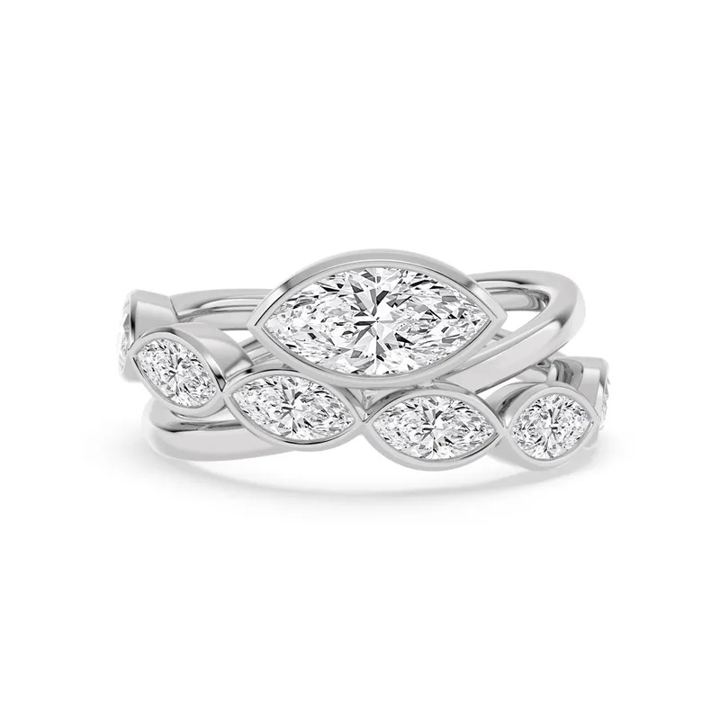 Celestine Marquise Lab-Grown Diamond Ring in white gold — view 1