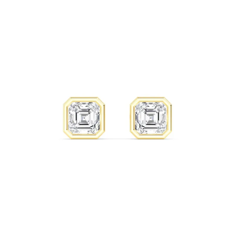 Icon Asscher Lab-Grown Diamond Earrings in yellow gold — view 1