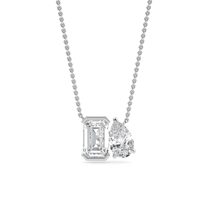 Rapport Mixed-Cut Lab-Grown Diamond Pendant in white gold — view 1