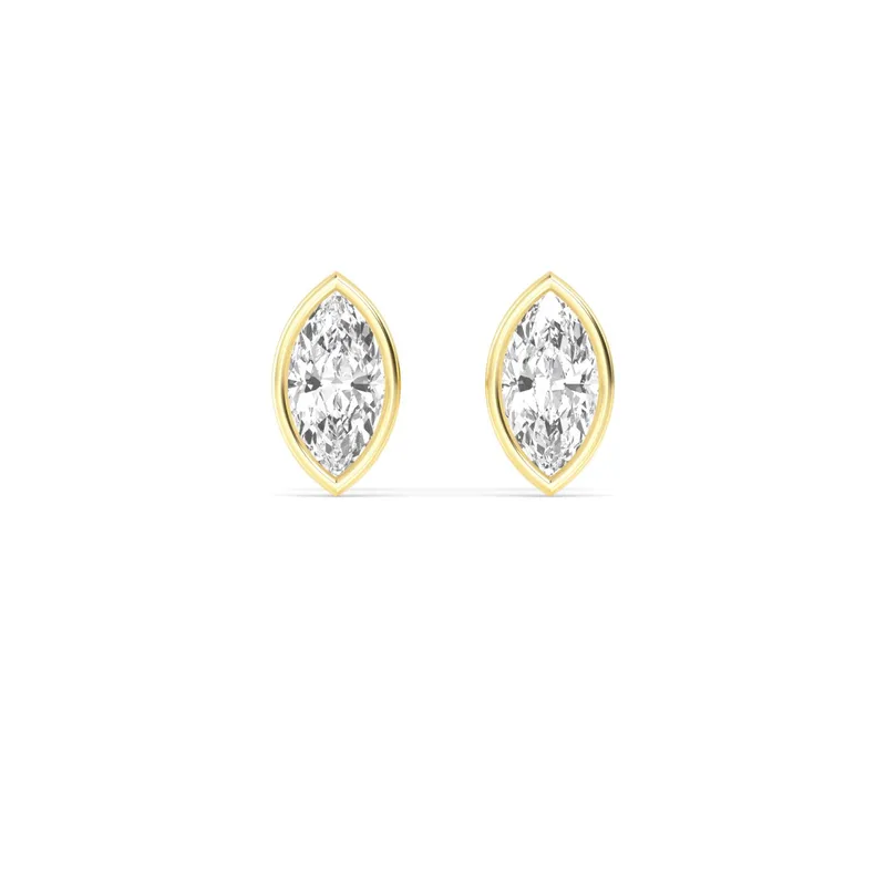 Icon Marquise Lab-Grown Diamond Earrings in yellow gold — view 1