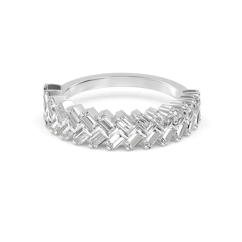 Celina Baguette Lab-Grown Diamond Ring in white gold — view 1