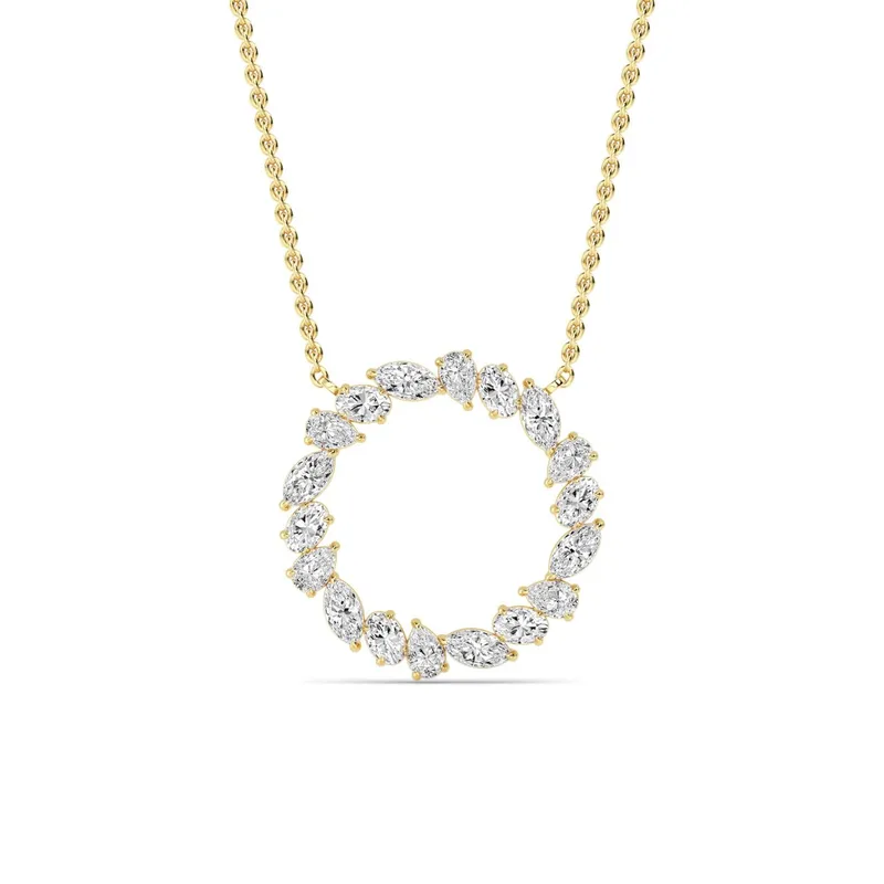 Garland Mixed-Cut Lab-Grown Diamond Pendant in yellow gold — view 1