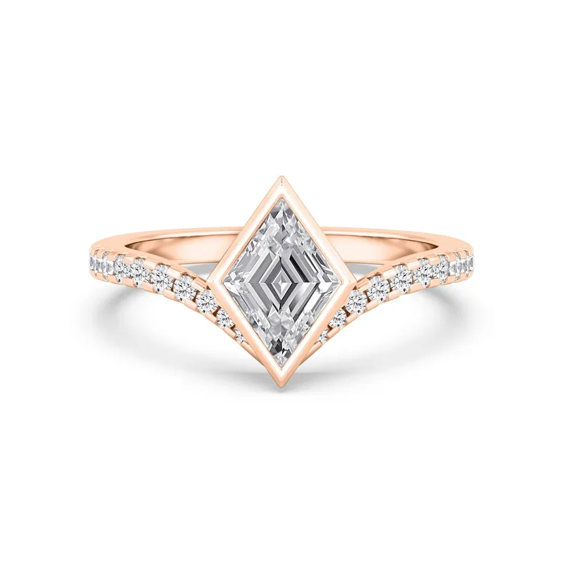 Amara Lozenge Lab-Grown Diamond Ring in rose gold — view 1