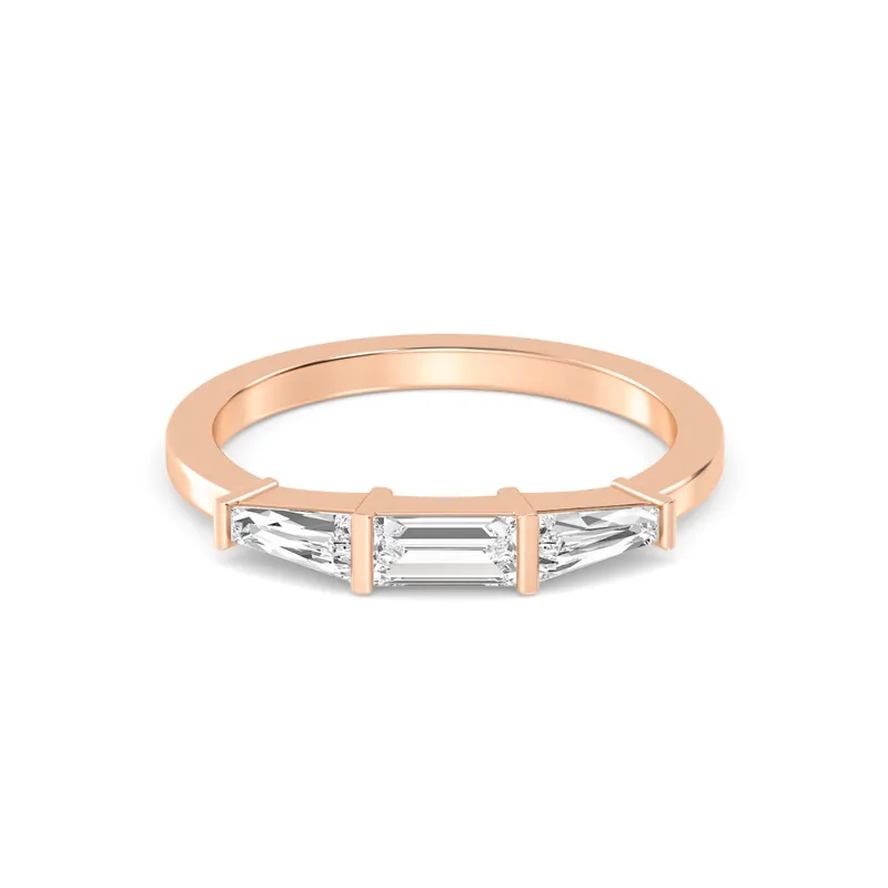 Elise Baguette Lab-Grown Diamond Ring in rose gold — view 1