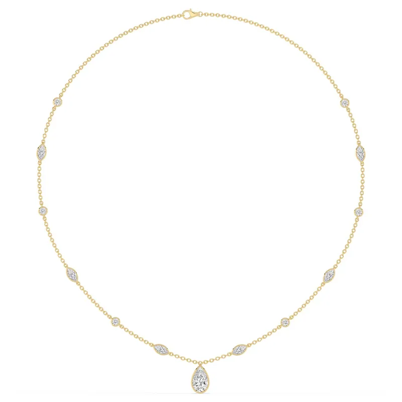 Paloma Pear Lab-Grown Diamond Necklace in 9kt yellow gold — view 1