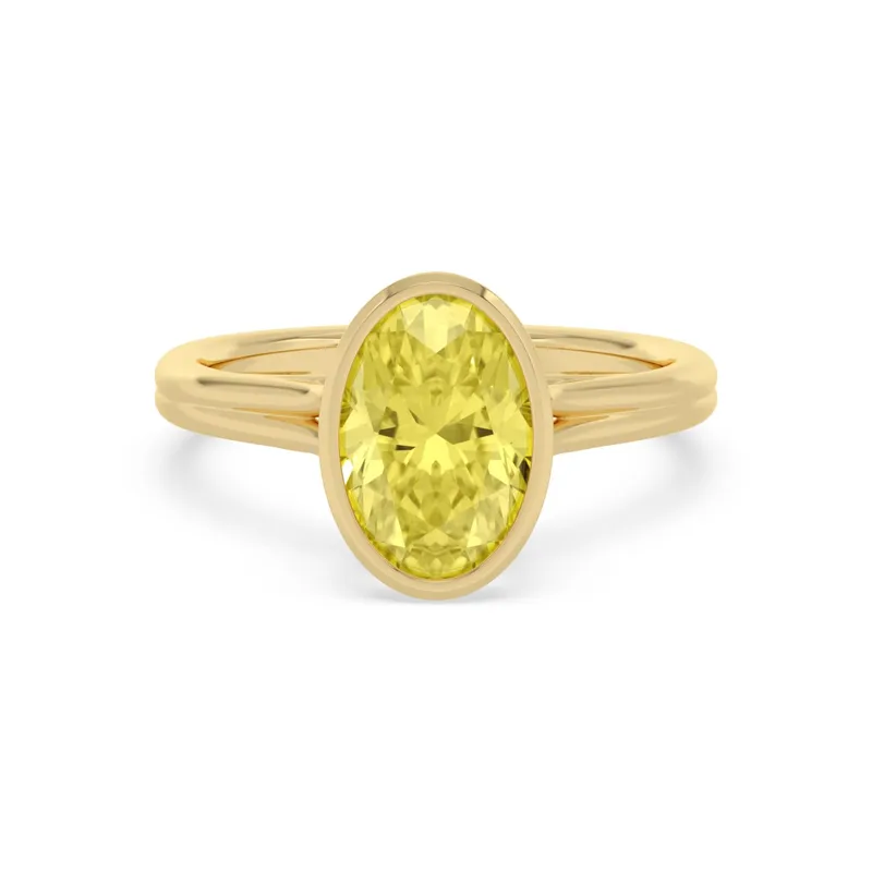 Saffron Oval Lab-Grown Diamond Ring in yellow gold — view 1