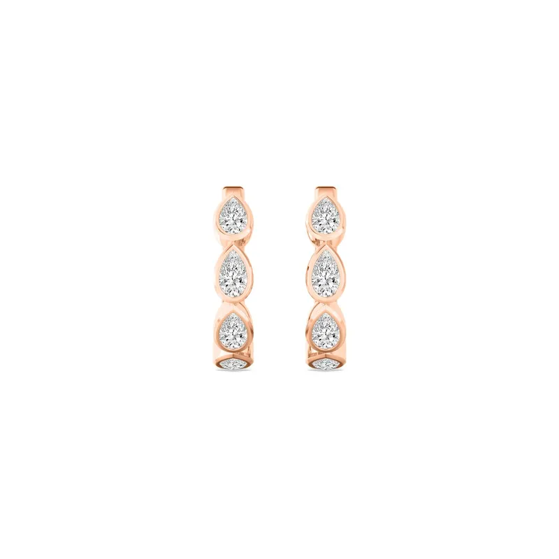 Belle Pear Lab-Grown Diamond Earrings in rose gold — view 1