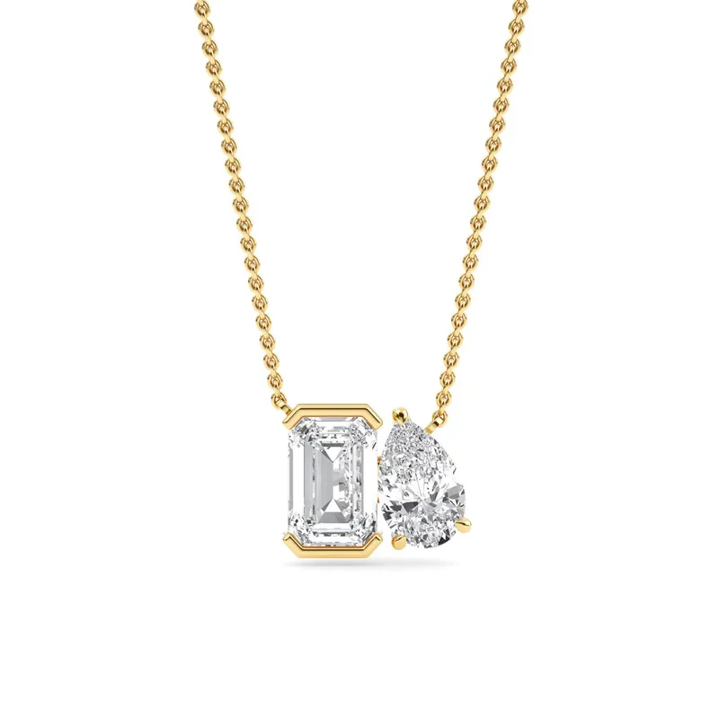 Rapport Mixed-Cut Lab-Grown Diamond Pendant in yellow gold — view 1