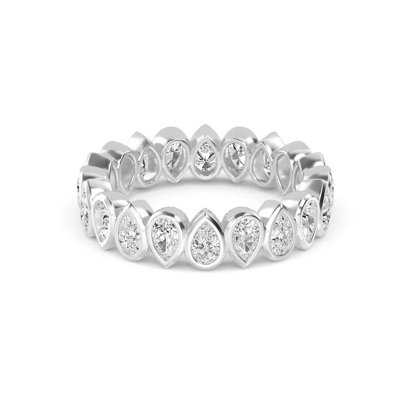 Delphine Pear Lab-Grown Diamond Ring in white gold — view 1