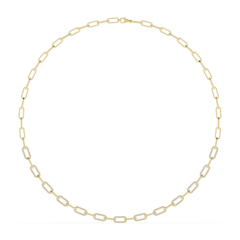 Liora Paperclip Lab-Grown Diamond Necklace in 18kt yellow gold — view 1