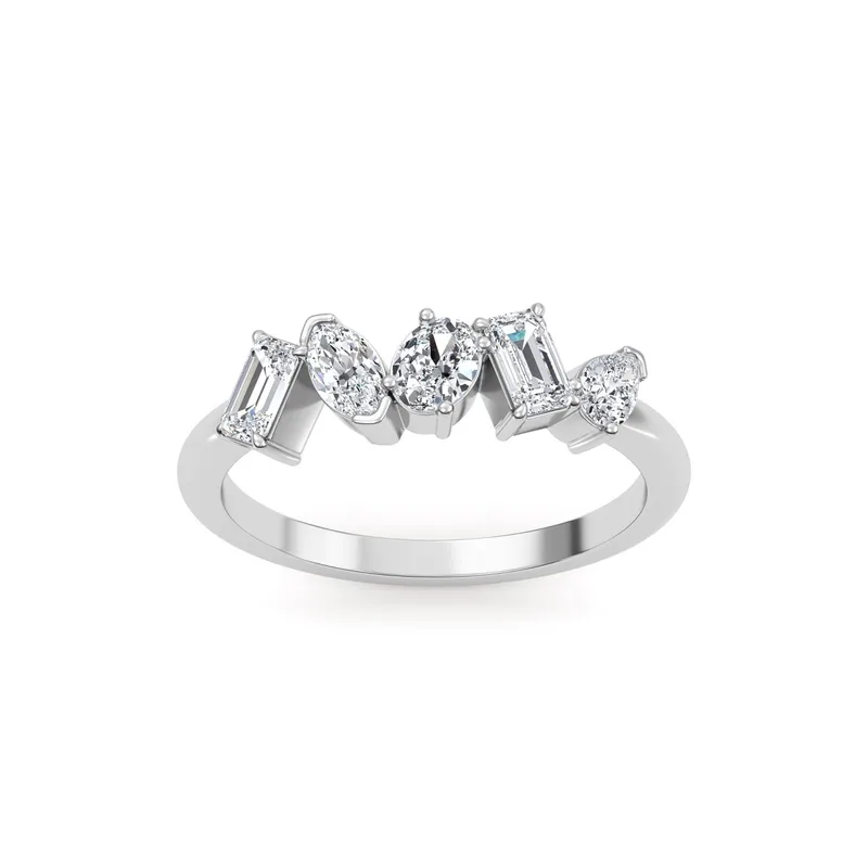 Florette Mixed-Cut Lab-Grown Diamond Ring in white gold — view 1