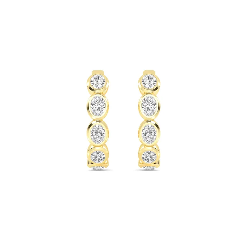 Belle Oval Lab-Grown Diamond Earrings in yellow gold — view 1