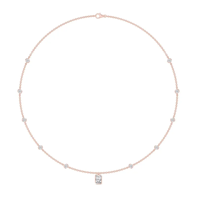 Alessandra Radiant Lab-Grown Diamond Necklace in 18kt rose gold — view 1