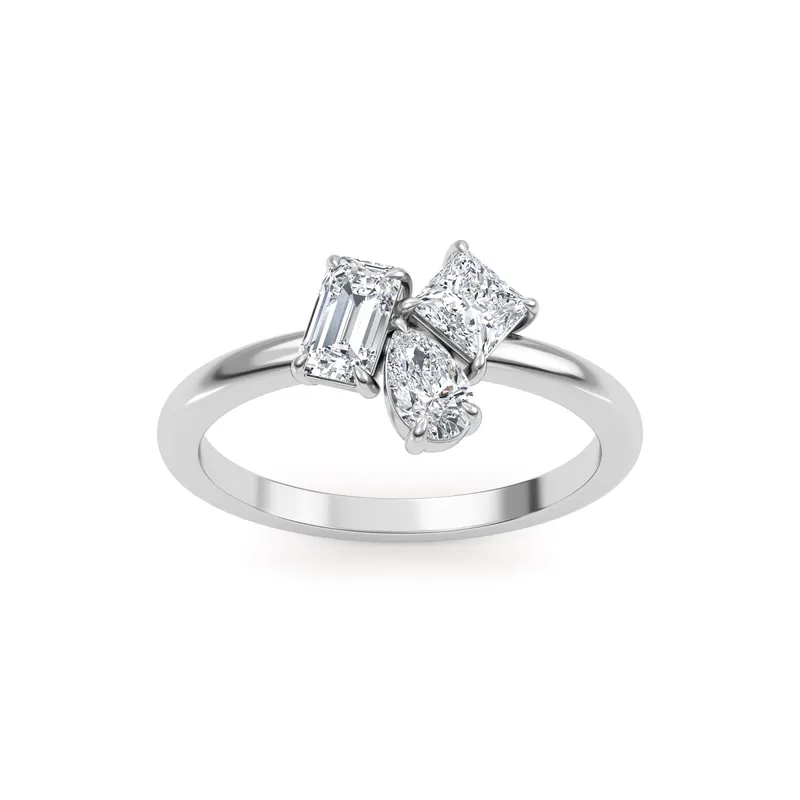 Mirelle Mixed-Cut Lab-Grown Diamond Ring in white gold — view 1