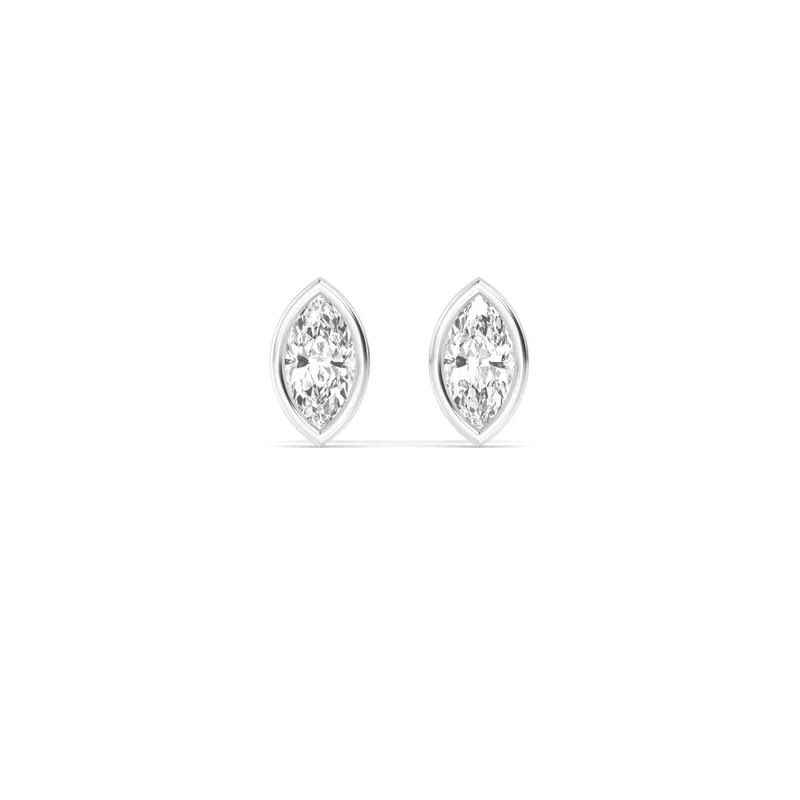 Icon Marquise Lab-Grown Diamond Earrings in white gold — view 1