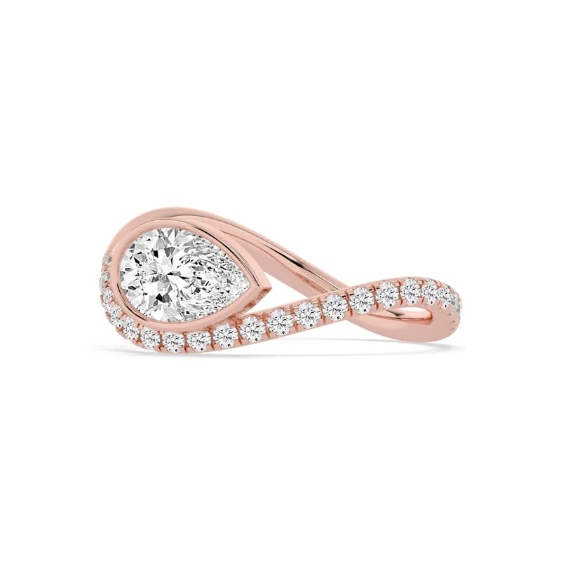 Elodie Pear Lab-Grown Diamond Ring in rose gold — view 1