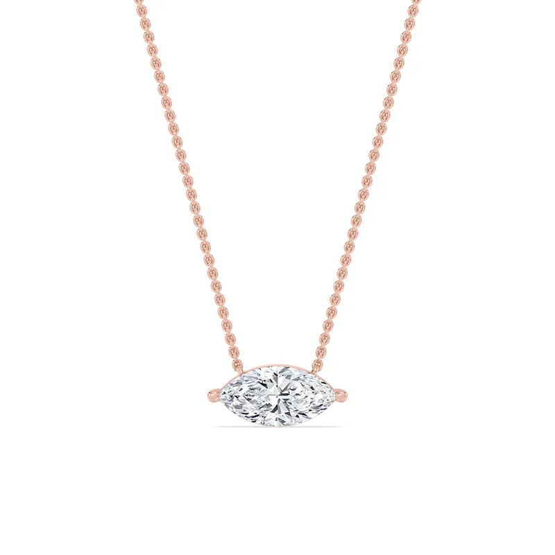 Arden Marquise Lab-Grown Diamond Pendant in rose gold — view 1