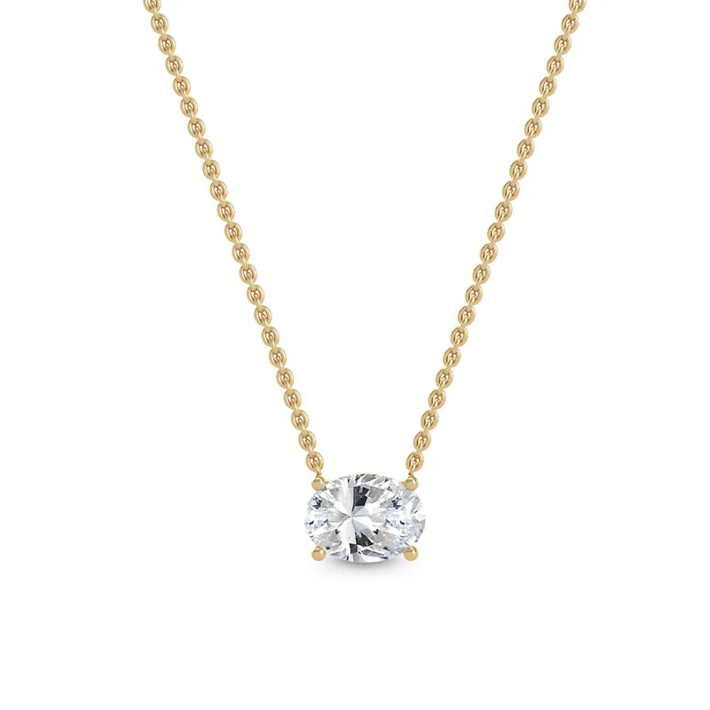 Arden Oval Lab-Grown Diamond Pendant in yellow gold — view 1
