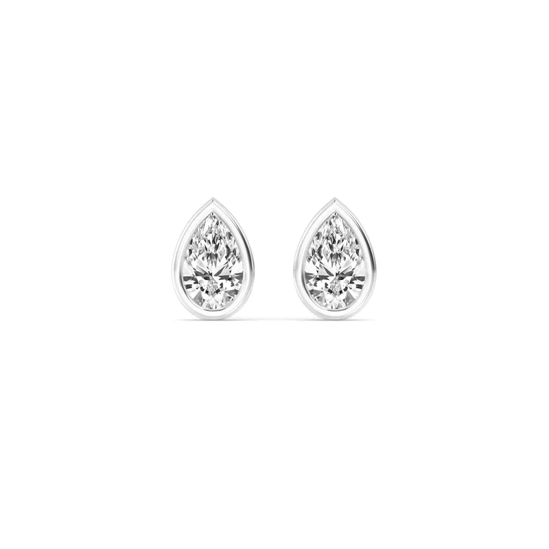 Icon Pear Lab-Grown Diamond Earrings in white gold — view 1