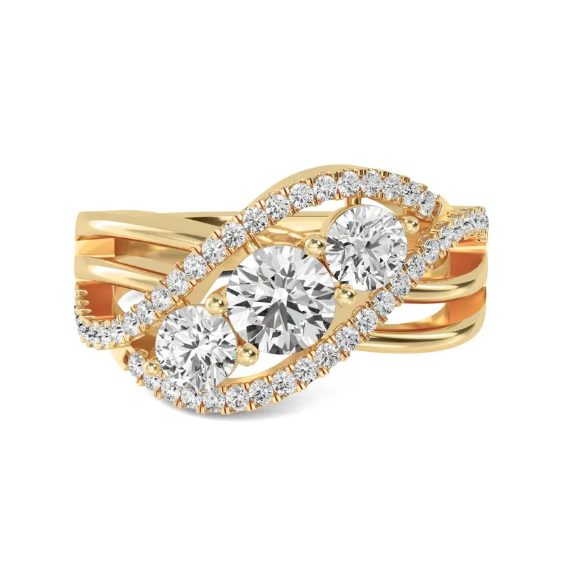 Aria Round Lab-Grown Diamond Ring in yellow gold — view 1