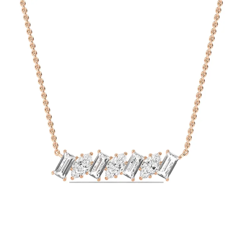 Rhythm Mixed-Cut Lab-Grown Diamond Pendant in rose gold — view 1
