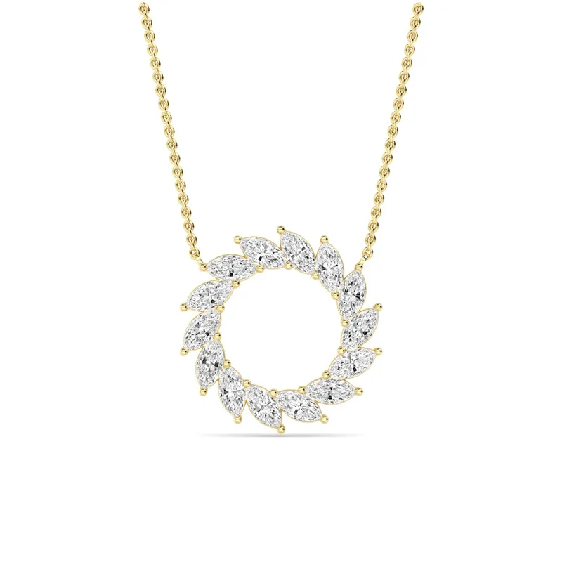 Laurel Marquise Lab-Grown Diamond Pendant in yellow gold — view 1