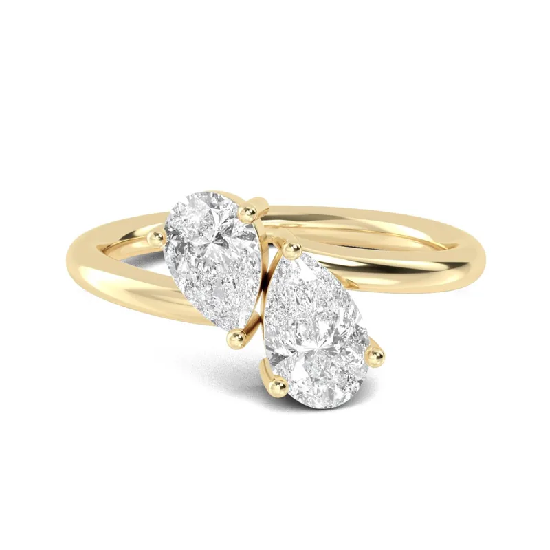 Juliette Pear Lab-Grown Diamond Ring in yellow gold — view 1