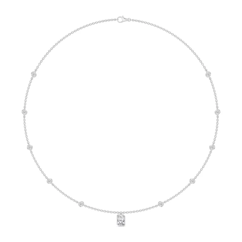 Alessandra Radiant Lab-Grown Diamond Necklace in 18kt white gold — view 1