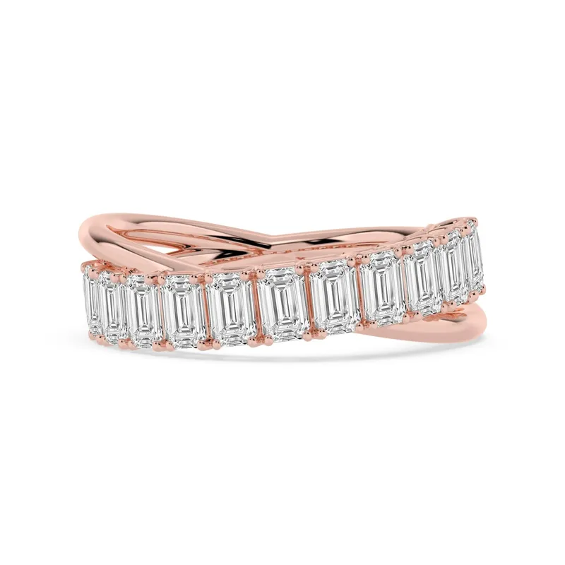 Claudette Emerald Lab-Grown Diamond Ring in rose gold — view 1