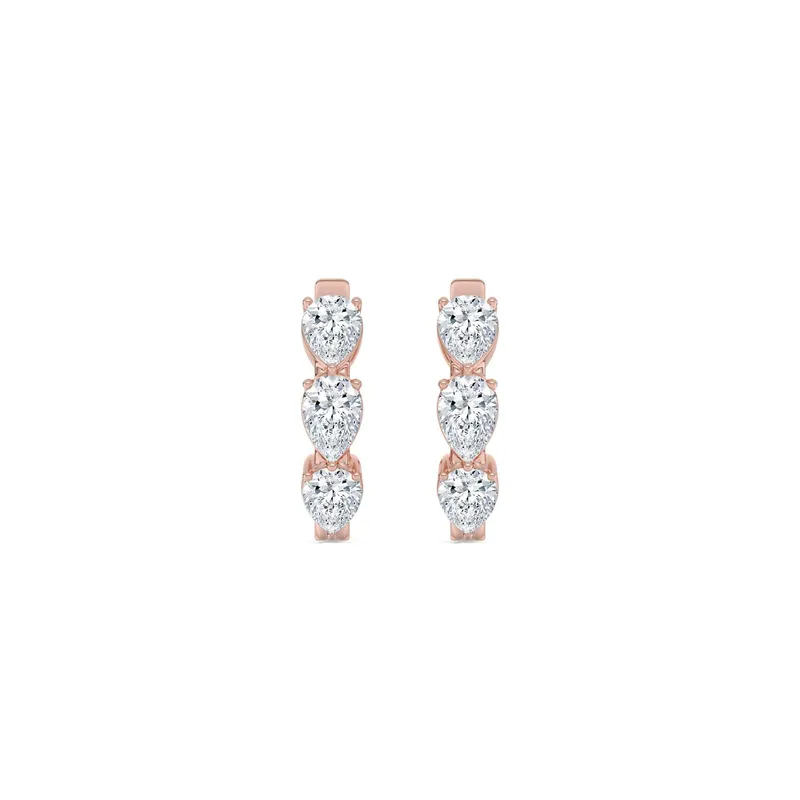 Dahlia Pear Lab-Grown Diamond Earrings in rose gold — view 1