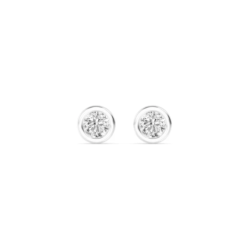 Icon Round Lab-Grown Diamond Earrings in white gold — view 1
